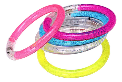 Pulsera Led Aro Luminoso Redonda Con Luz Fiesta Cotillón X24