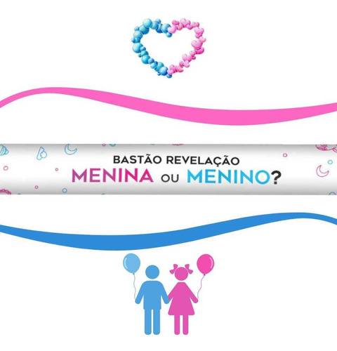 Bastão Chá Revelação Neon Kit C/2 Rosa Chá Revelação Menina