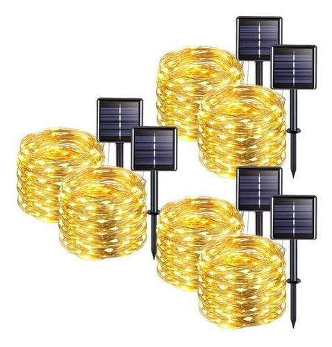 De Paquete De 6 Luces Led De Alambre De Cobre Con Energía