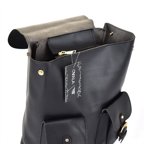 Imagen 7 de 8 de Mochila Cartera Simil Cuero Trendy Urbana Mujer Bolsillos