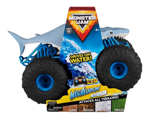 Imagen 6 de 6 de Monster Truck a control remoto Spin Master Monster Jam Monster Jam 1:24 Megalodon