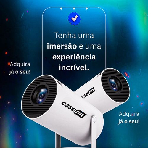 Smartprojetor Casenn Home Cinema 4k Projetor Android 11.0 Resolução 4k Hd Bluetooth Hdmi Wifi Branco