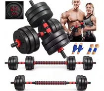 Comprar Tienda De México Mancuernas Pesas Barra Recta Ejercicio Kit Ajustables 20kg Color Negro
