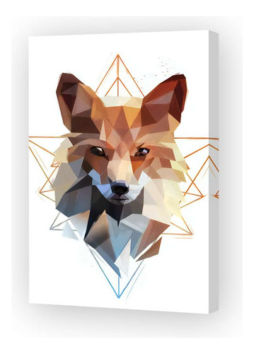 Cuadro 50x75cm Animal Zorro Geometrico Hipster Diseño