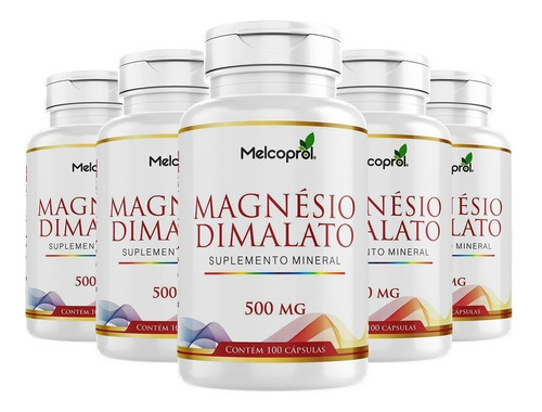 Magnésio Dimalato - 5x 100 Cápsulas - Melcoprol