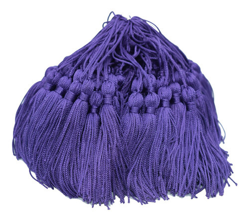 Franjas De Seda Pingente Tassel Azul Claro 25 Unidades Cor Roxo Escuro