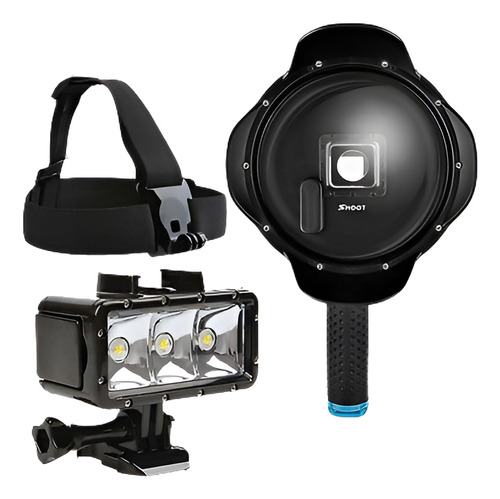 Bajo El Agua 6  Puerto Domo Lente + Buceo Led Video Light + 