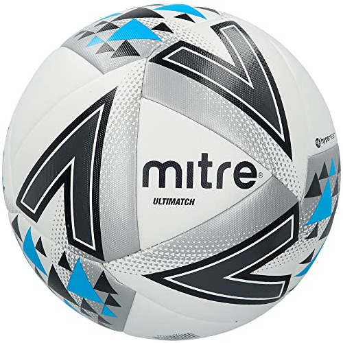 Mitre Ultimatch Match Soccer Ball, White Blue, 3