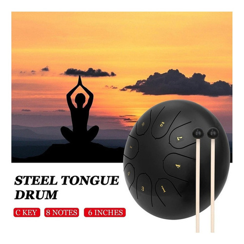 Tambor Hang Drum Hand Pan Drum, Tambor De Acero Octo Con Baq