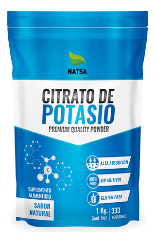 Citrato De Potasio, Calidad Premium, 1 Kg Sabor Natural