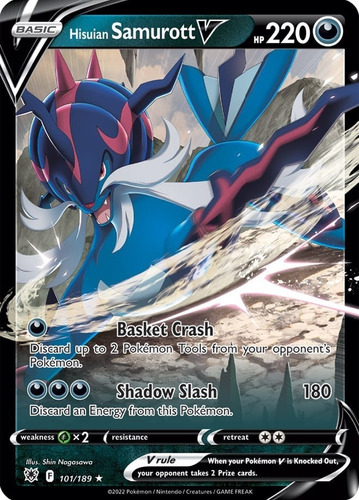 Carta Pokemon Swsh 101/189 Hisuian Samurott V Inglés