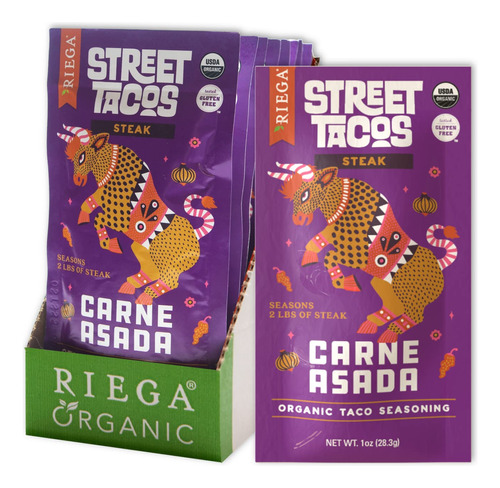 Riega Condimento Organico De Carne Asada Street Taco, Mezcla