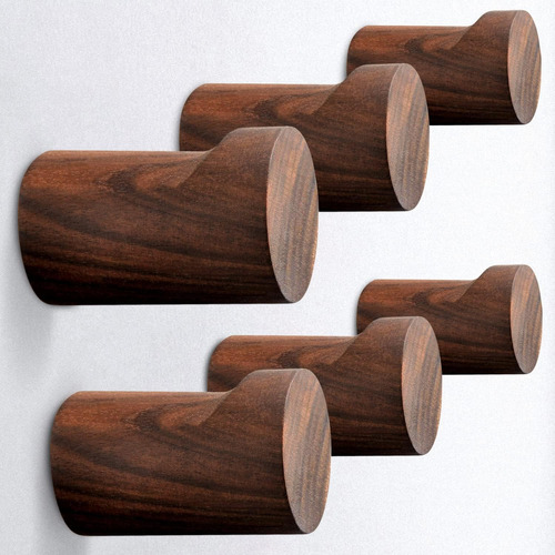 Ganchos De Pared De Madera  , Paquete De 6 Perchas Mini...