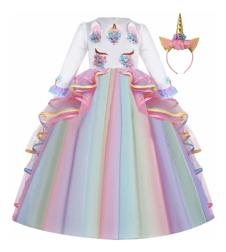 Izkizf Disfraz De Unicornio Para Niñas Princesa Vestido Lar