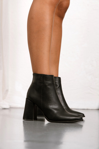 Botas Mujer Botinetas Taco Alto Eco Cuero Punta Fina Gretel