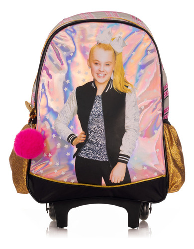 Mochila Con Ruedas Escolar Jojo Siwa You Be You Color Rosa Diseño de la tela Personaje