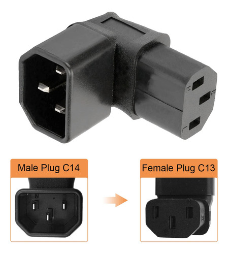 Adaptador Iec C14 A C13 90° 250v 10a Para Pdu Y Ups