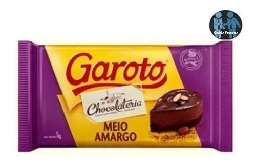 Barra De Chocolate Meio Amargo 1kg Garoto