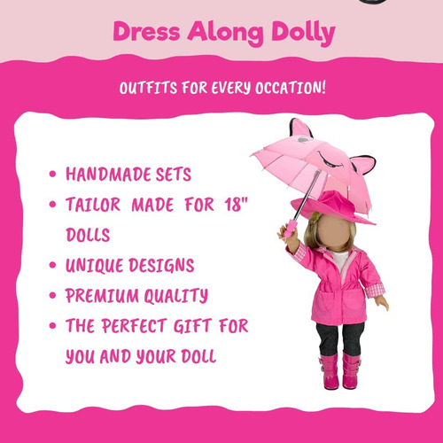Conjunto De Muñeca Corazón Rosa 3 Piezas Ropa Disfraz 18 Pul