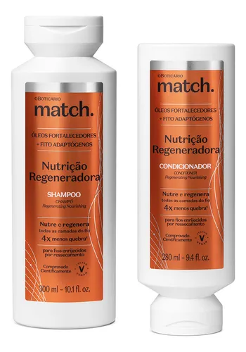 Match. Nutrição Regeneradora Shampoo 300ml E Condicionador