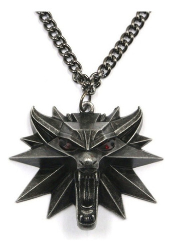 Collar Con Cabeza De Lobo The Witcher 3 Medallón Firme A