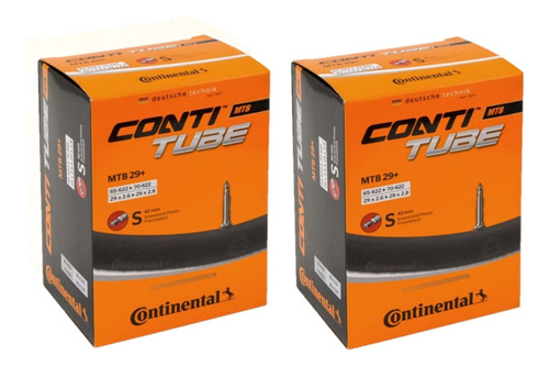 2 X Continental Cámara Mtb Plus 29x2.60-2.80 Sv 42mm