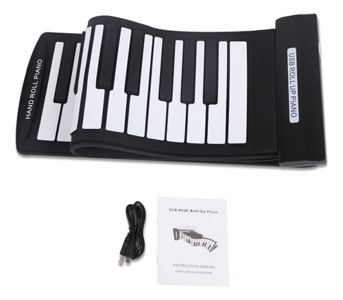 W Portátil 61 Teclas Flexible Roll-up Piano Usb Midi