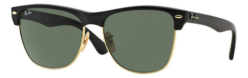 Óculos de sol Ray-Ban Clubmaster Oversized Standard armação de náilon cor gloss black, lente green clássica, haste gloss black de náilon - RB4175