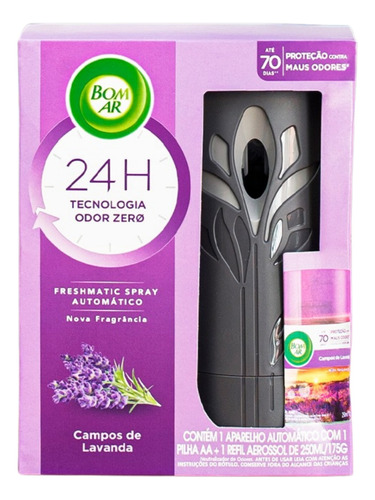 Odorizante Bom Ar Zero Odor Aparelho + Refil Lavanda 250ml