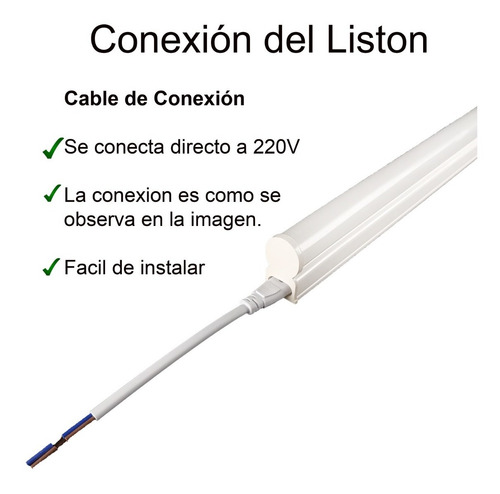Imagen 4 de 10 de Liston Led 7w 220v Bajo Alacena Mesada 60 Cm Interconectable