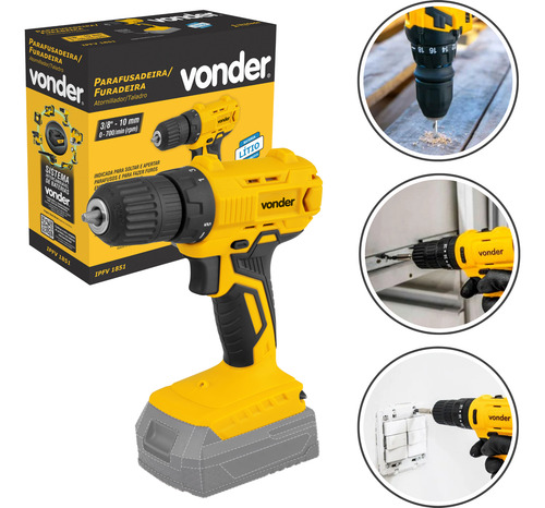 Parafusadeira Furadeira 3/8 18v Sem Bateria Ipfv1851 Vonder