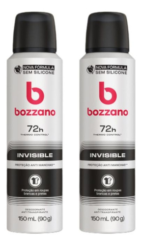 Desodorante Aero Bozzano 150ml Invisible - Kit C/ 2un