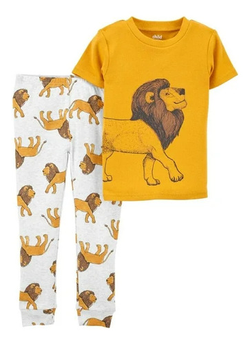 Pijama Carter S Niños Estampado León Amarillo