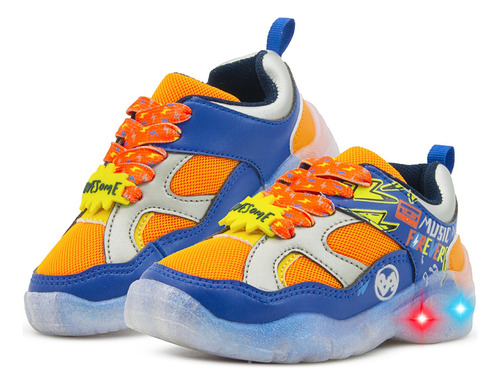 Tenis Luces Bubble Gummers Niño Casuales Multicolor 14-20