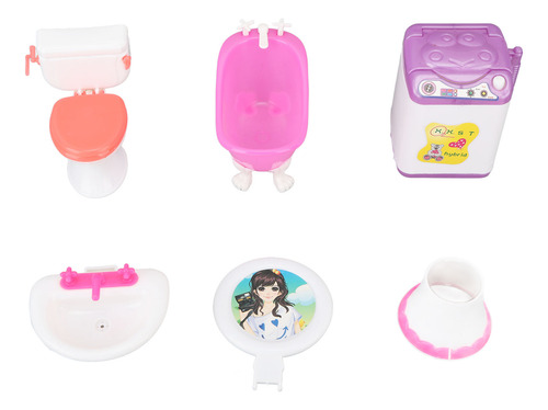 Set De Baño Dollhouse De Simulación De Lavabo En Miniatura