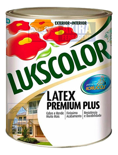 Tinta Latex Lukscolor 900ml Acrílico Tradição Premium Branco