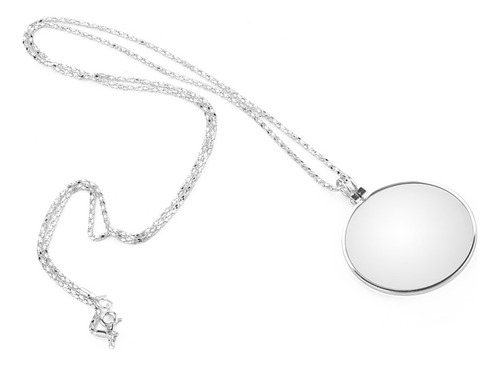 5x Magnificador Monocle Lente Collar Lupa Lupe (plata)