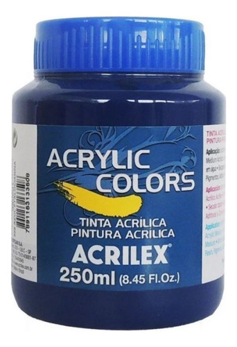 Tinta Acrílica P/ Tela Acrilex Azul Ftalocianina 250ml Gr1