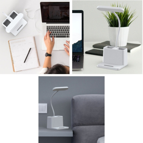 Imagen 4 de 9 de Lámpara De Escritorio Led Inalámbrico Táctil Recargable Usb