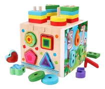 Comprar Cubo De Madera Didáctico Encaje Multifuncional Con Plantado