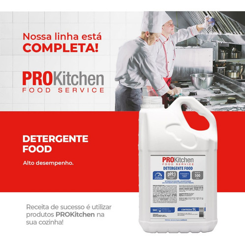 Imagem 3 de 4 de Detergente Food Cozinha Profissional Prokitchen 5l Audax