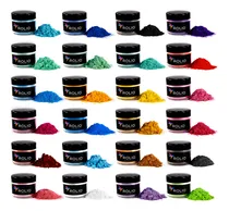 Comprar Rolio Pigmento De Resina Epoxi En Polvo De Mica Juego De Arte Para Resina Epoxi Para Hacer Jabón, Juego De Esmalte De Uñas, Juego De Brillo De Labios, Sombra De Ojos, Bomba De Baño, Limo Y Tarros