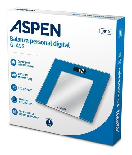 Balanza Digital Personal De Baño Aspen B010 Vidrio Templado 