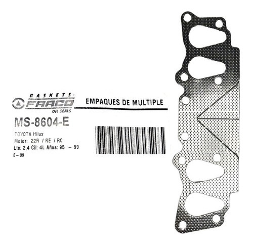 Empacadura De  Multiple Escape Hilux 2.4 4l 95 99