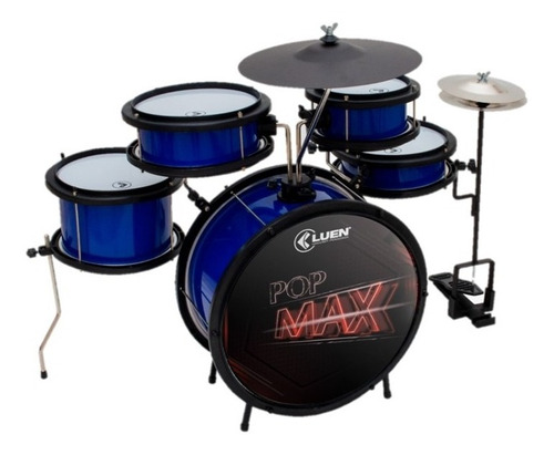 Bateria Acústica Infantil Luen Pop Kids Azul