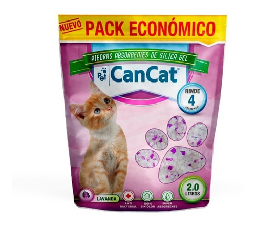 Imagen 1 de 10 de Piedras Silica Lavanda Gel Can Cat Pack Económico 2l.