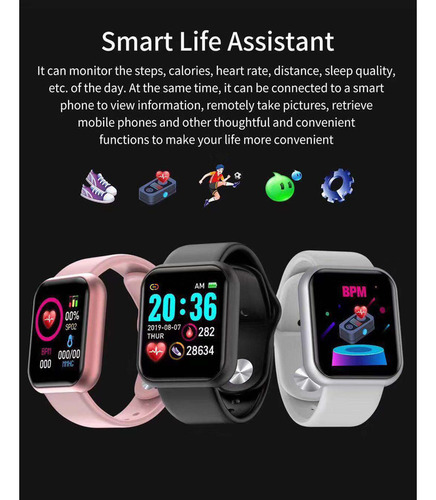 Reloj Inteligente Y68 Reloj Deportivo Bluetooth Para Estudia
