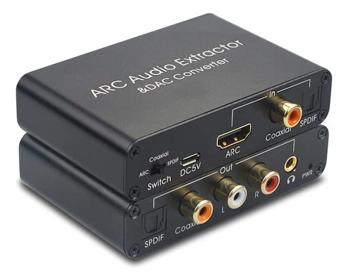 Adaptador Hdmi Arc Con Convertidor Dac De 192 Khz, Extractor