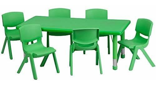 Muebles Flash 24''w X 48''l Rectangular De Plástico Verde Al