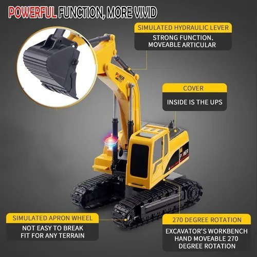 Rc Excavadora Camión De Juguete Control Remoto Tractor